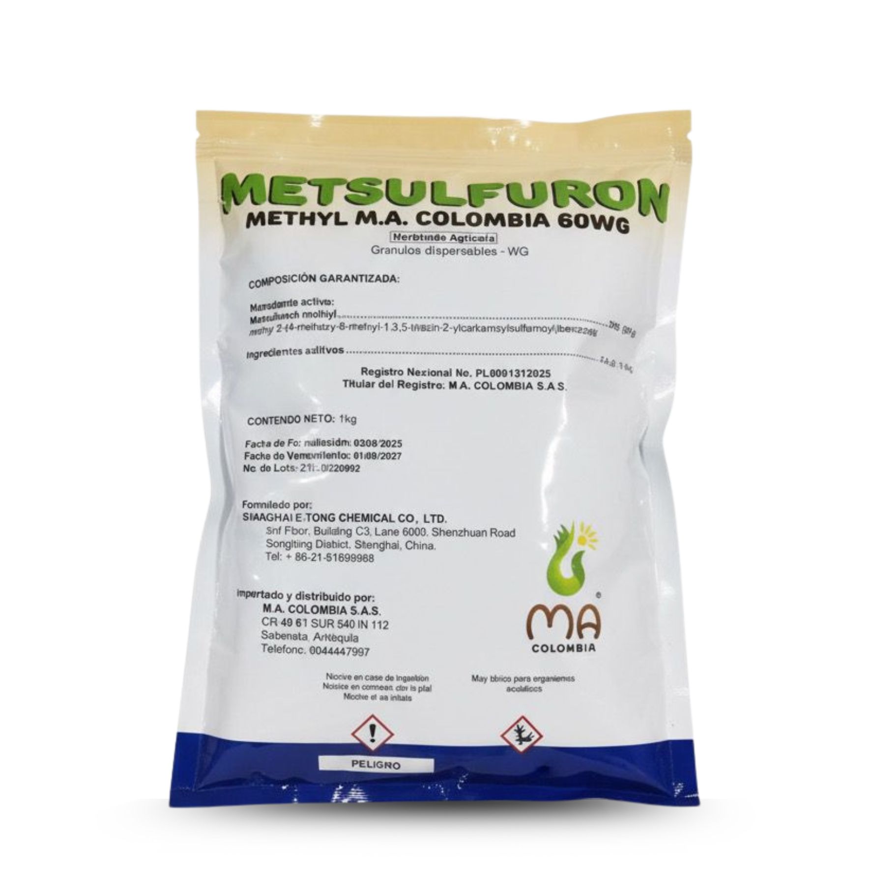 Nuevo empaque Metsulfuron Methyl M.A. Colombia